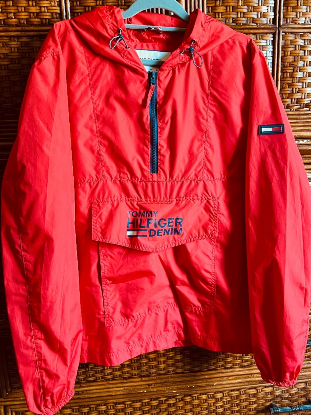 New Tommy Hilfiger Anorak Jacket/ Windbreaker, Hooded, Quarter Zip, Women's XL